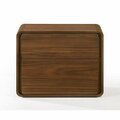 Homeroots Modern Walnut Brown Nightstand with Two Drawers 473028
